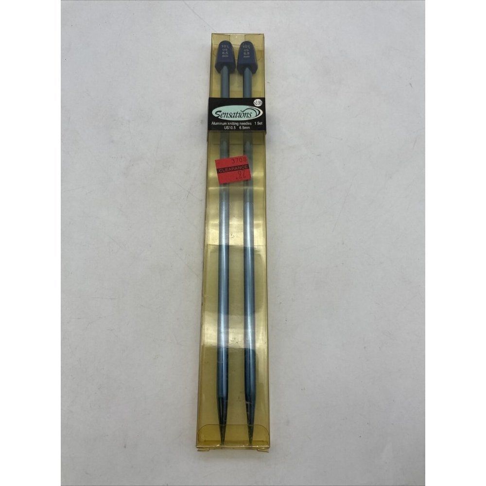 2006 Sensations Aluminum Knitting Needles 1 Set US10.5   6.5mm NOS
